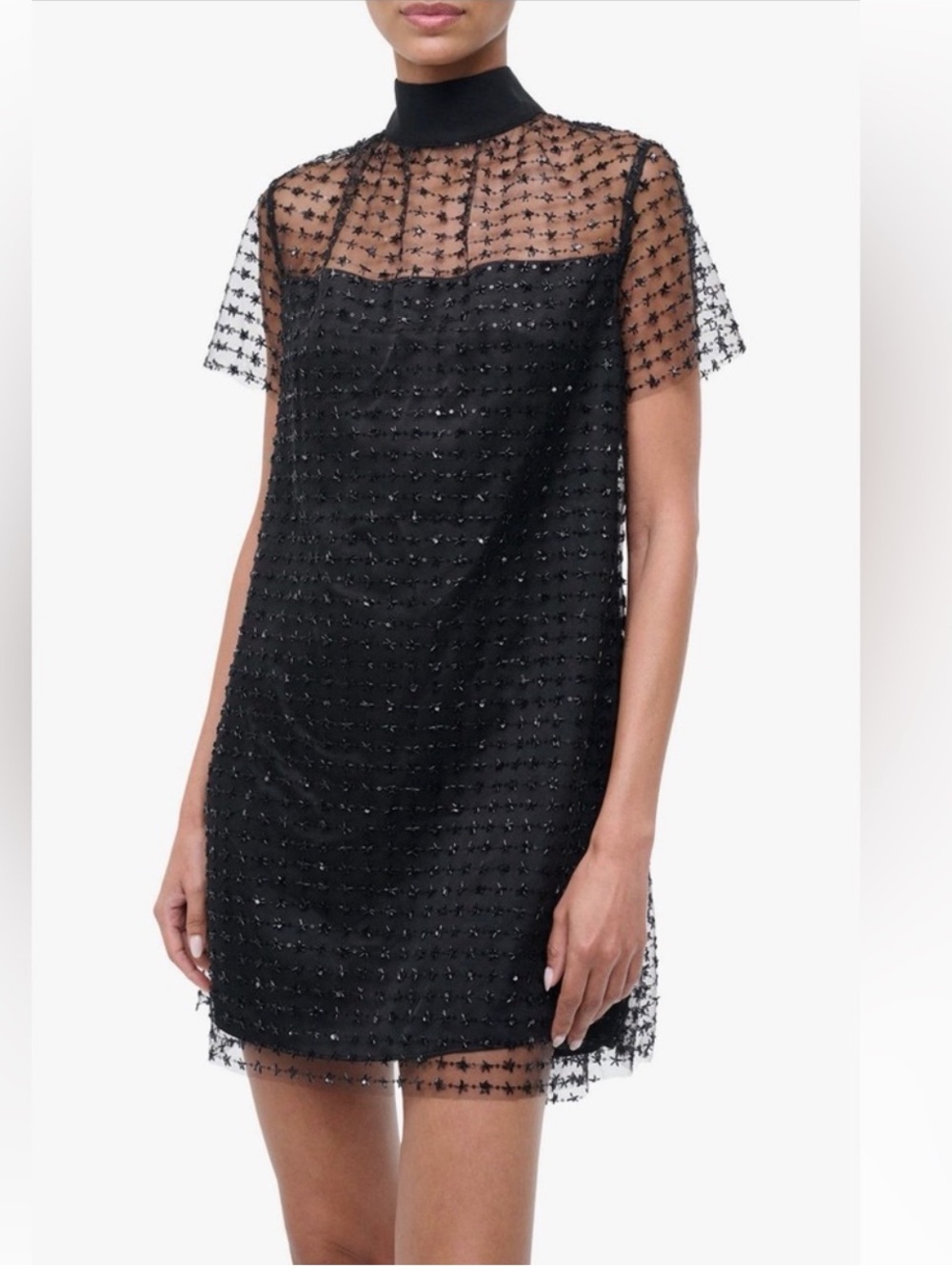 STAUD MINI ILANA DRESS STARDUST ONYX in Black